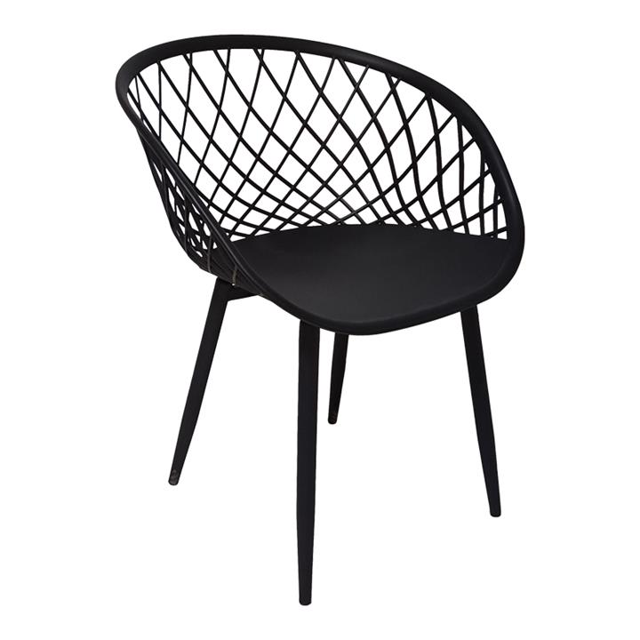 Ezra-Cuba pakoworld dining table set of 5 pp-mdf in black color 120x70x76cm