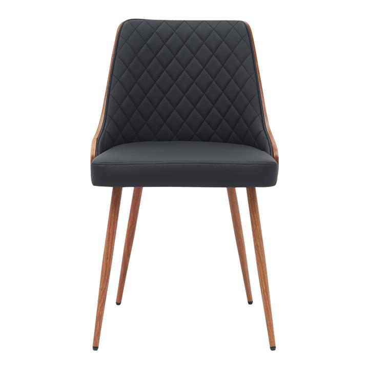 Chair Korome pakoworld black pu-walnut metal legs 50x58.5x78cm