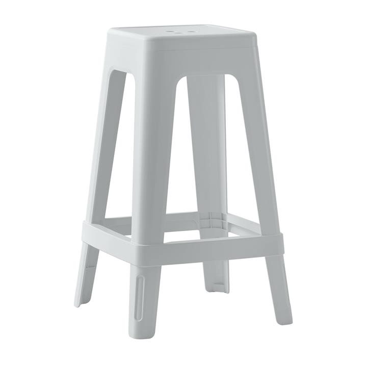 POLYPROPYLENE STOOL SQUARE ZEB HM6128.01 WHITE 35x35x65Hcm.