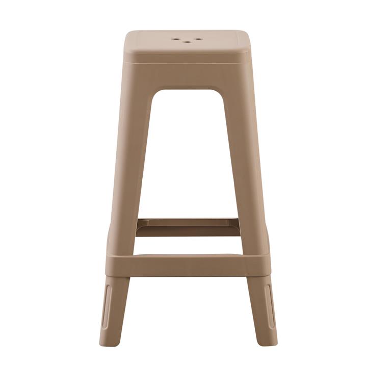 POLYPROPYLENE STOOL SQUARE ZEB HM6128.05 CAPPUCCINO 35x35x65Hcm.