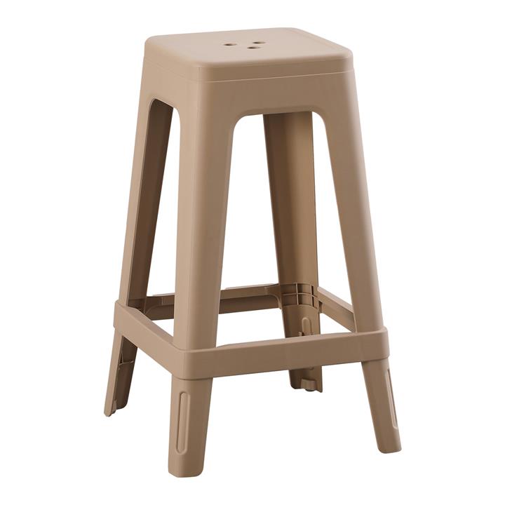 POLYPROPYLENE STOOL SQUARE ZEB HM6128.05 CAPPUCCINO 35x35x65Hcm.