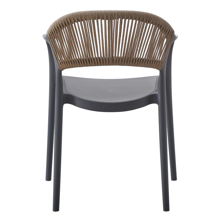 ARMCHAIR POLYPROPYLENE EVA HM6155.10 GREY WITH BEIGE PP ROPE 58,5x49x83,5Hcm.