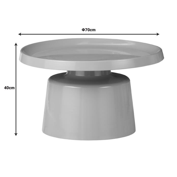 Side table Ginoze Inart cappuccino metal D70x40cm