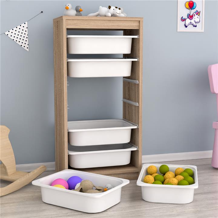 CHEST OF DRAWERS SANI HM18199.03 MELAMINE IN SONAMA-WHITE P.E. DRAWERS 45,5x29,6x91,8Hcm.