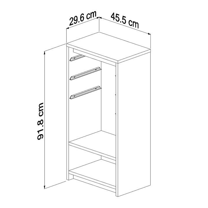 CHEST OF DRAWERS SANI HM18198.03 MELAMINE IN SONAMA-WHITE P.E. DRAWERS 45,5x30x92Hcm.