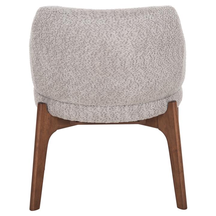 DINING CHAIR ABAI HM9971.03 RUBBERWOOD IN WALNUT COLOR-BOUCLE FABRIC IN LIGHT GREY 65x63x79Hcm.