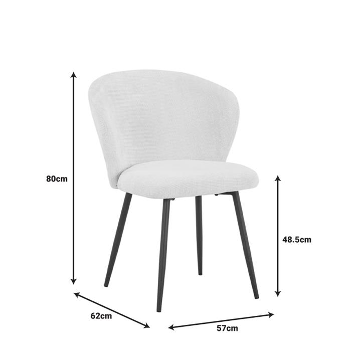 Chair Karg pakoworld anthracite fabric-leg black metal 57x62x80cm
