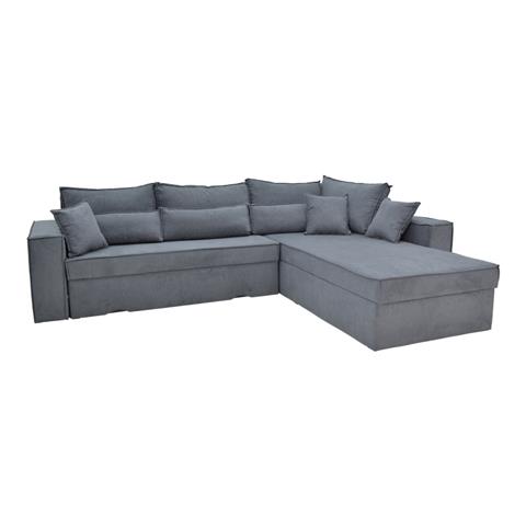 Corner reversible sofa Olymp II pakoworld grey color fabric 283x214x83cm
