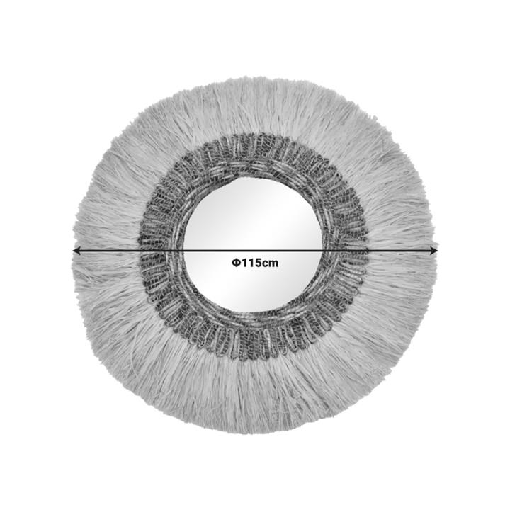 Paranome Inart sisal and abaca mirror in natural color Φ115x4cm