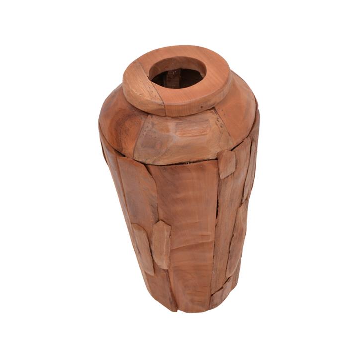Decorative vase Archean pakoworld teak wood in natural color D30x60cm