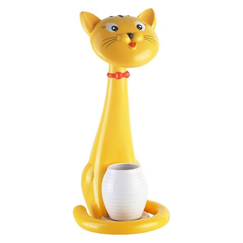 KIDS DESK LAMP LED BADOO CAT FIGURE HM4457.04 YELLOW ABS-WITH PEN HOLDER
