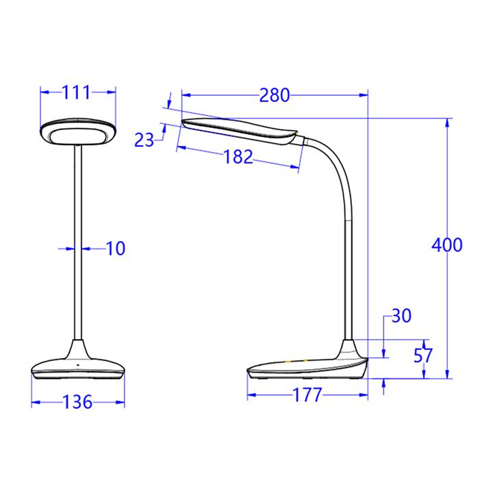 TABLE LAMP LED BLAIN HM4444.03 SKY BLUE-WHITE ABS