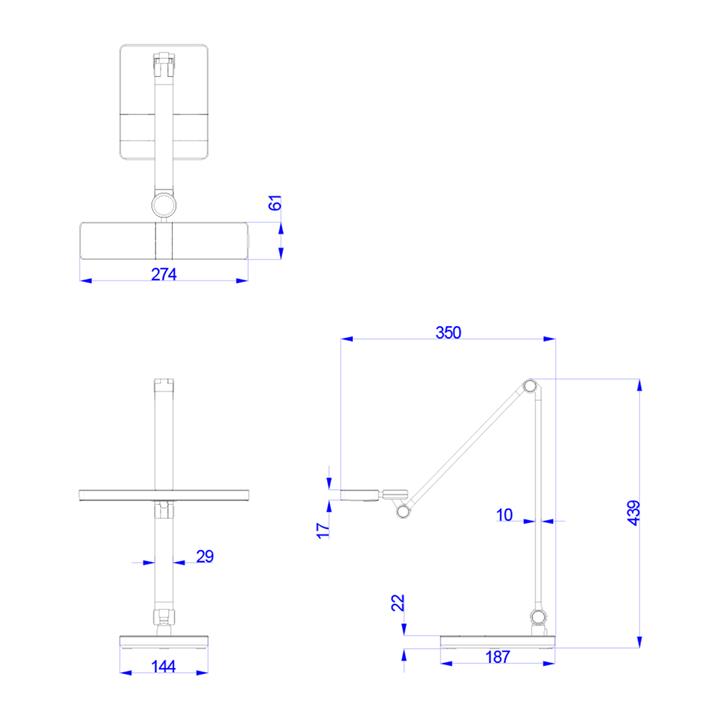 DESK LAMP LED BLAIN PRO HM4461.02 BRUSHED BLACK ABS 35x43,9Hcm.
