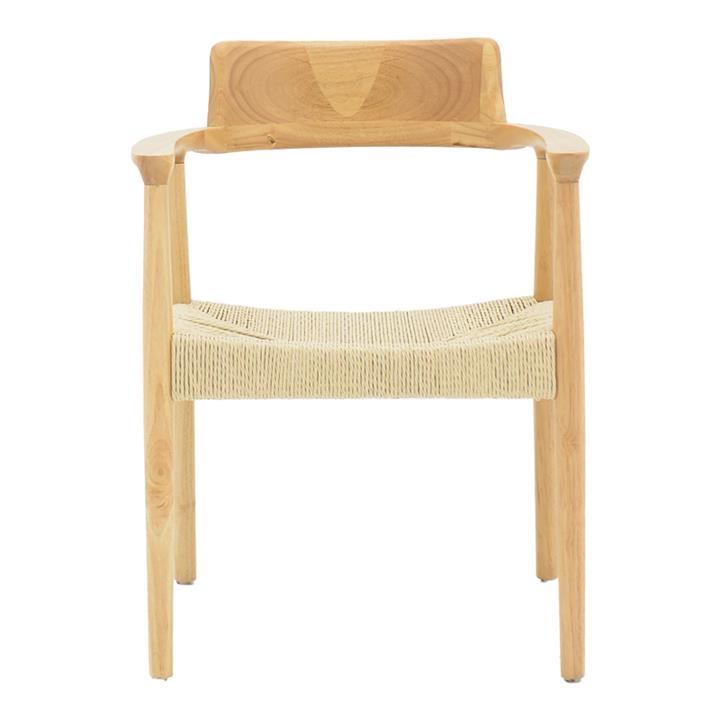 Jojene pakoworld rubberwood and rope armchair in natural shade 58x54x79cm
