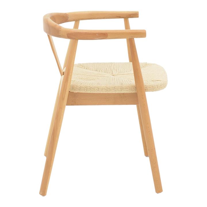 Gernine armchair pakoworld solid beech wood and rope in natural shade 56x49x73cm