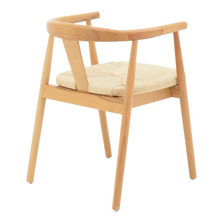 Gernine armchair pakoworld solid beech wood and rope in natural shade 56x49x73cm