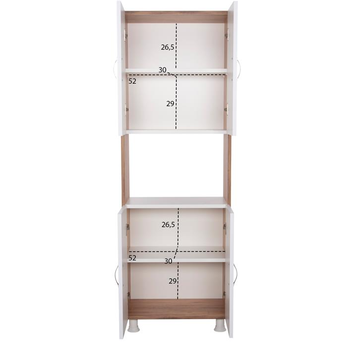 KITCHEN FURNITURE/CABINET RAD HM18196.04 MELAMINE IN NATURAL COLOR-WHITE 55,5x32x165Hcm.