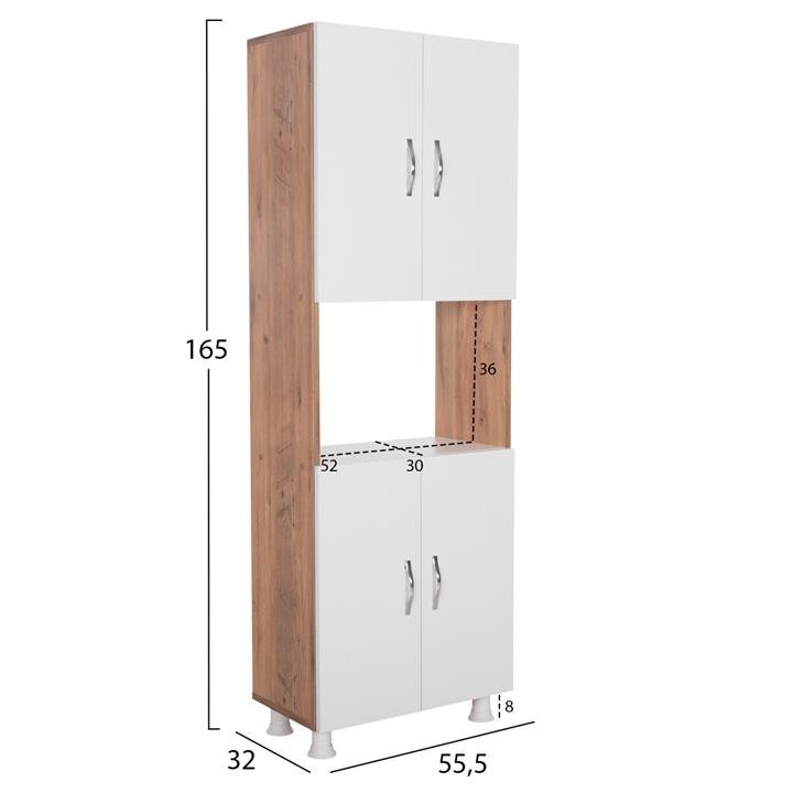 KITCHEN FURNITURE/CABINET RAD HM18196.04 MELAMINE IN NATURAL COLOR-WHITE 55,5x32x165Hcm.