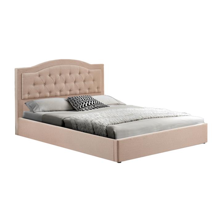 Double bed with storage space Majore pakoworld beige fabric 160x200cm