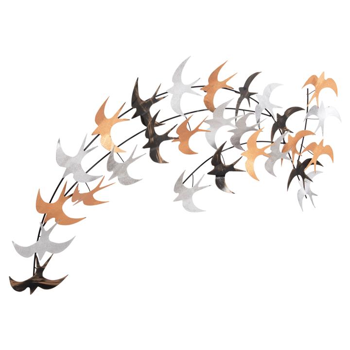 WALL DECORATION BIRDS HM4655 METAL- MULTICOLOR 131x7x11Hcm.