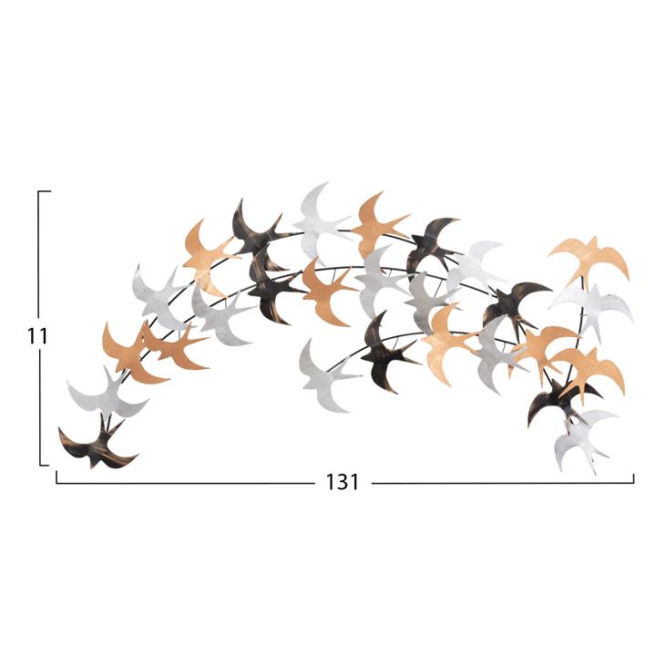 WALL DECORATION BIRDS HM4655 METAL- MULTICOLOR 131x7x11Hcm.