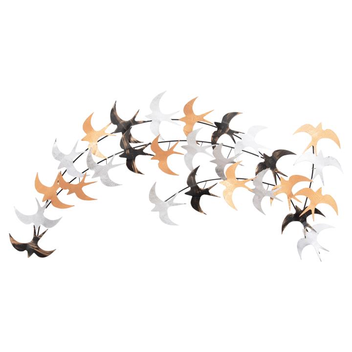 WALL DECORATION BIRDS HM4655 METAL- MULTICOLOR 131x7x11Hcm.