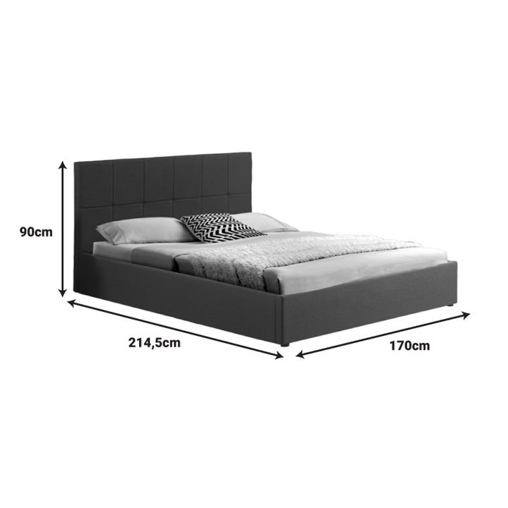 Double bed with storage space Zamblene pakoworld anthracite fabric 160x200cm