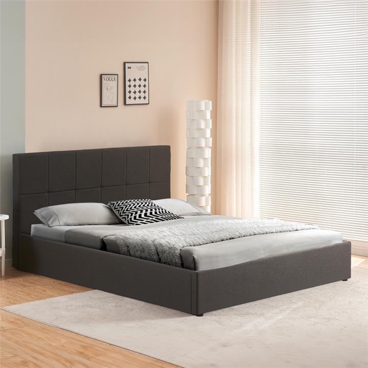Double bed with storage space Zamblene pakoworld anthracite fabric 160x200cm