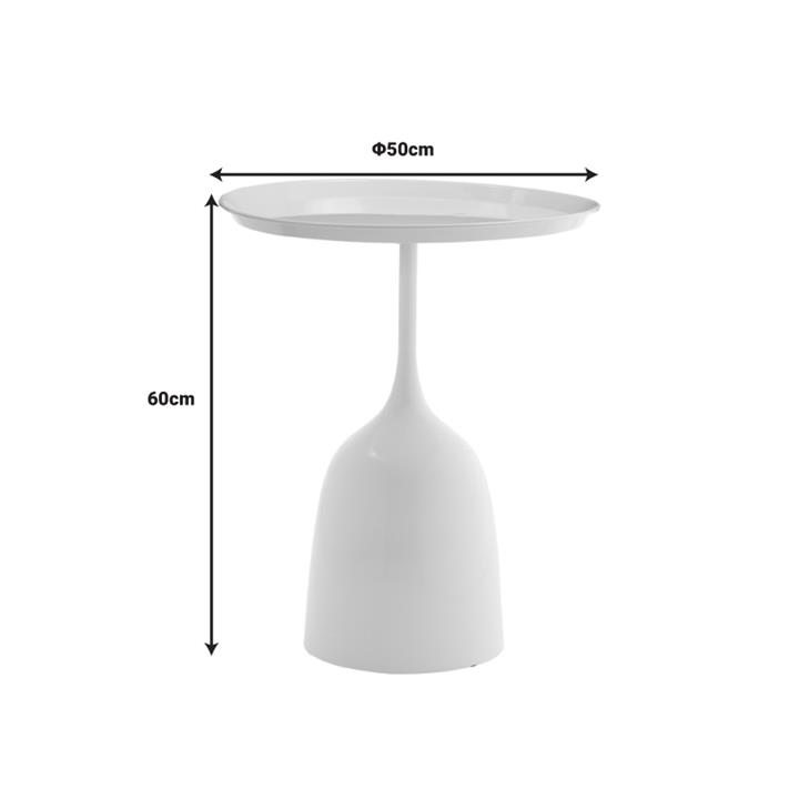 Coffee table Agrile Inart cream metal D50x60cm