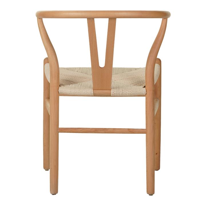 Wishbone chair pakoworld rubberwood-rope in natural shade 50x51x80cm