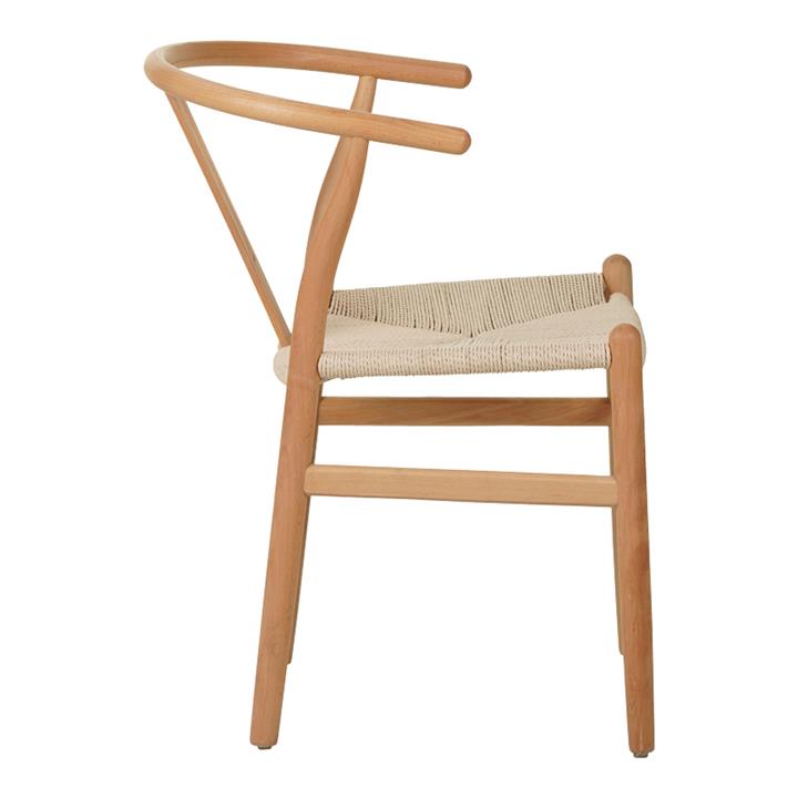 Wishbone chair pakoworld rubberwood-rope in natural shade 50x51x80cm