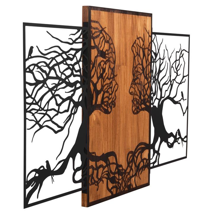 WALL DECORATION ILLUSION HM4654 METAL-WOOD 125.5x3(thickness)x79Hcm.