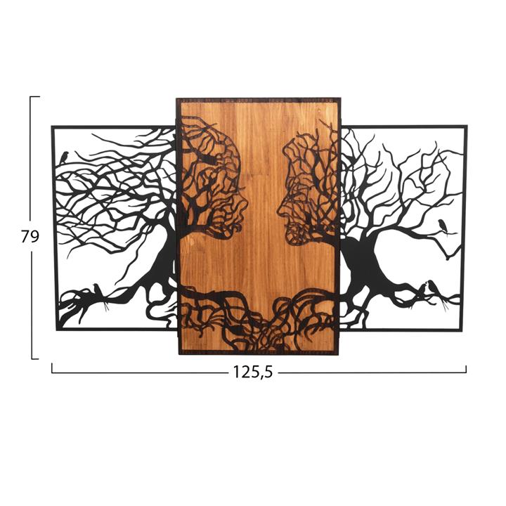 WALL DECORATION ILLUSION HM4654 METAL-WOOD 125.5x3(thickness)x79Hcm.