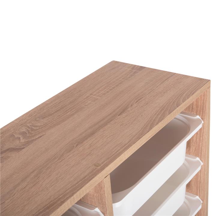 CHEST OF DRAWERS SANI HM18204.03 MELAMINE IN SONAMA-16 WHITE P.E. DRAWERS 69x30x131,5Hcm