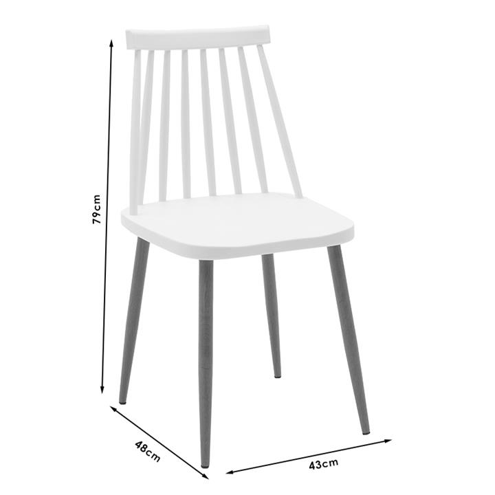 Aurora-Cuba pakoworld dining table set of 5 pp-mdf in white-sonoma color 120x80x75cm