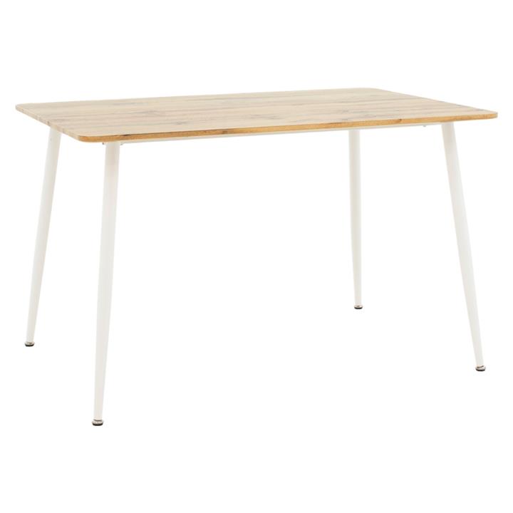 Aurora-Cuba pakoworld dining table set of 5 pp-mdf in white-sonoma color 120x80x75cm