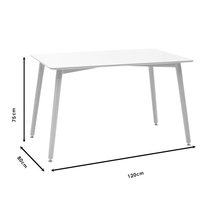 Aurora-Natali pakoworld dining table set of5 pp-mdf in white-grey-natural color 120x80x76cm