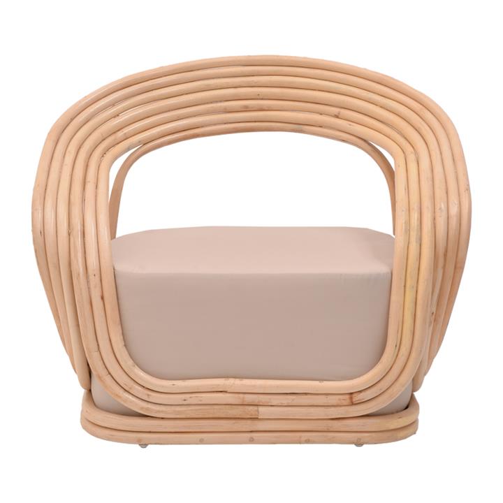 Armchair Radictive pakoworld rattan pe in natural color with beige cushion 88x57x73cm