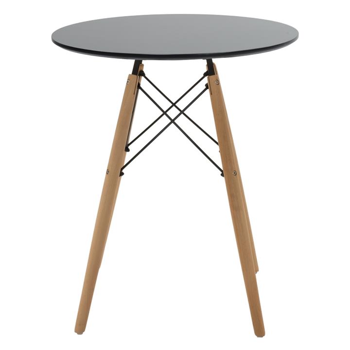 Aurora-Julita pakoworld dining table set of 3 pp-mdf in black-natural color D60x73cm