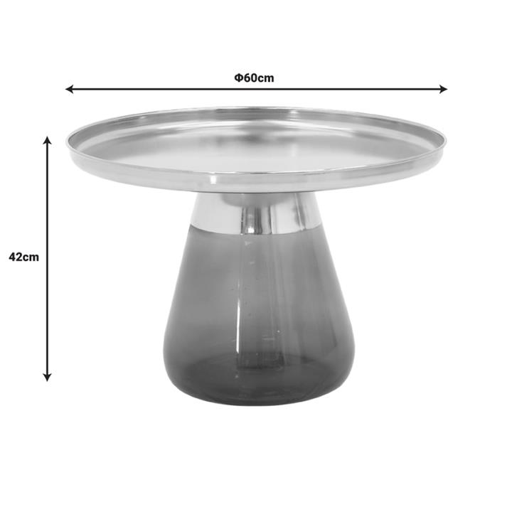Coffee table Lafo Inart gold chrome-black glass D60x42cm