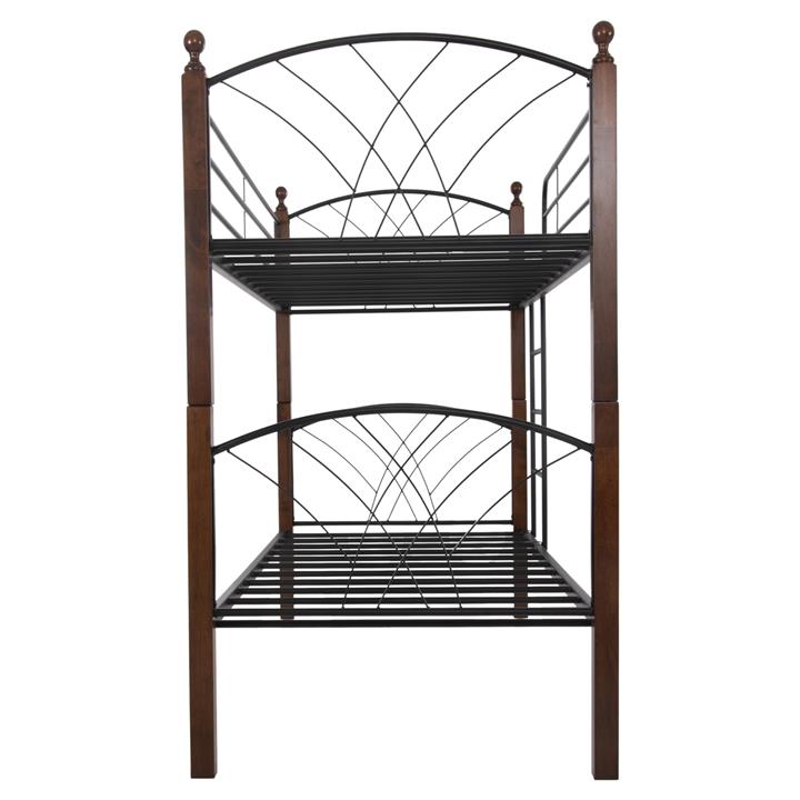 ΚΟΥΚΕΤΑ ΚΡΕΒΑΤΙ STOREY HM687 ΜΑΥΡΟ ΜΕΤΑΛΛΟ-ΚΑΡΥΔΙ RUBBERWOOD 200x90x158Υεκ