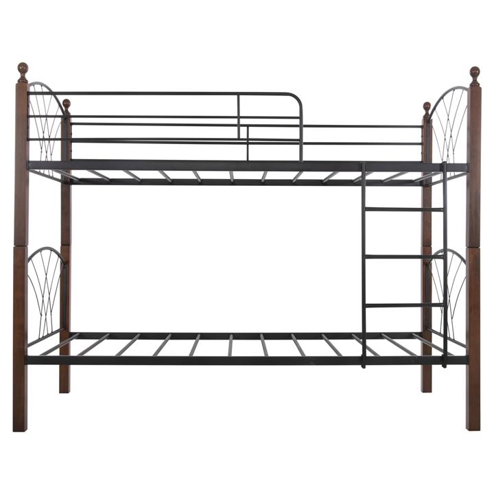 ΚΟΥΚΕΤΑ ΚΡΕΒΑΤΙ STOREY HM687 ΜΑΥΡΟ ΜΕΤΑΛΛΟ-ΚΑΡΥΔΙ RUBBERWOOD 200x90x158Υεκ