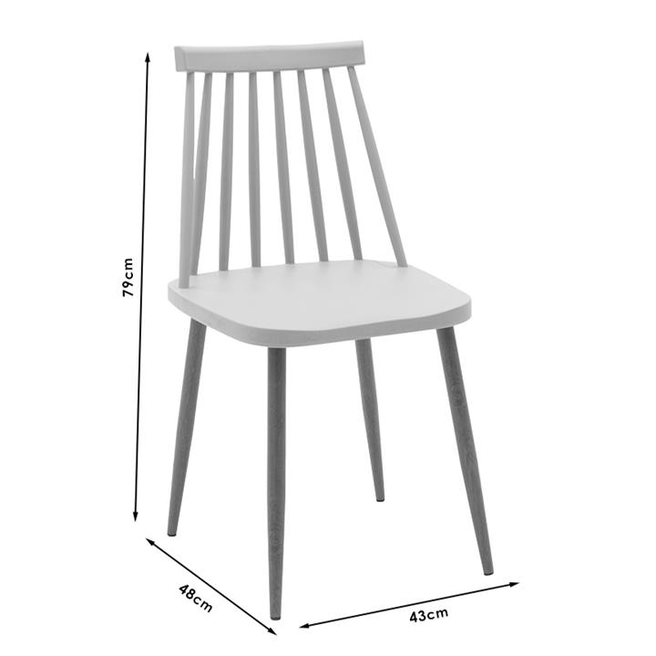 Aurora-Julita pakoworld dining table set of 5 pp-mdf in grey-natural color D80x73cm
