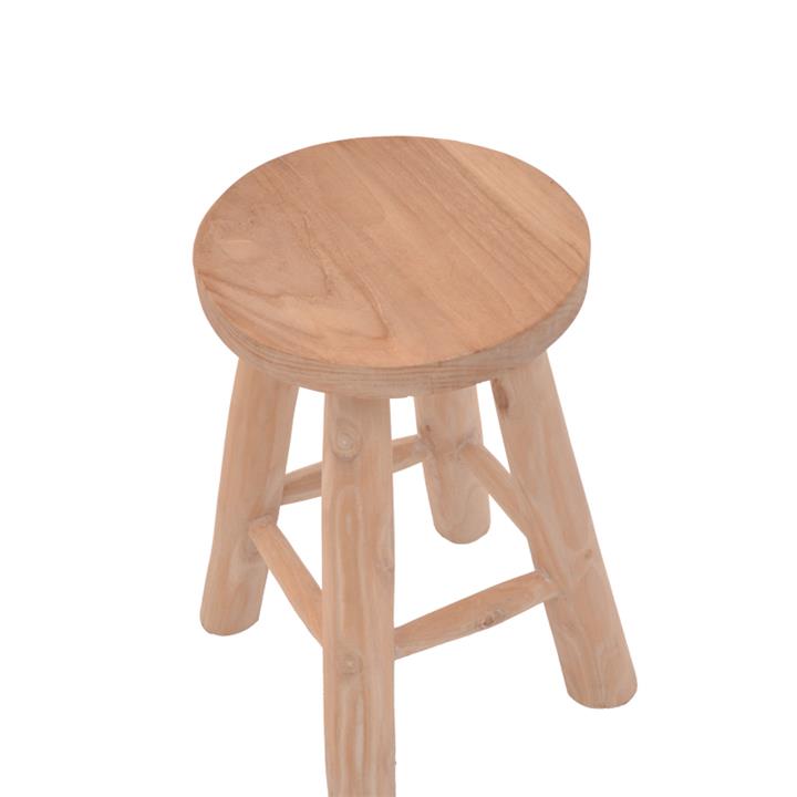 Verenity stool pakoworld natural color teak wood D30x45cm