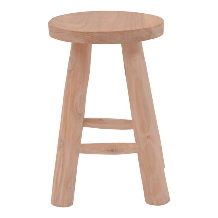 Verenity stool pakoworld natural color teak wood D30x45cm