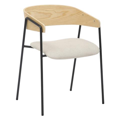 DINING CHAIR KORIN HM9975.01 METAL-BEIGE FABRIC-PLYWOOD 54x51x72,5Hcm.