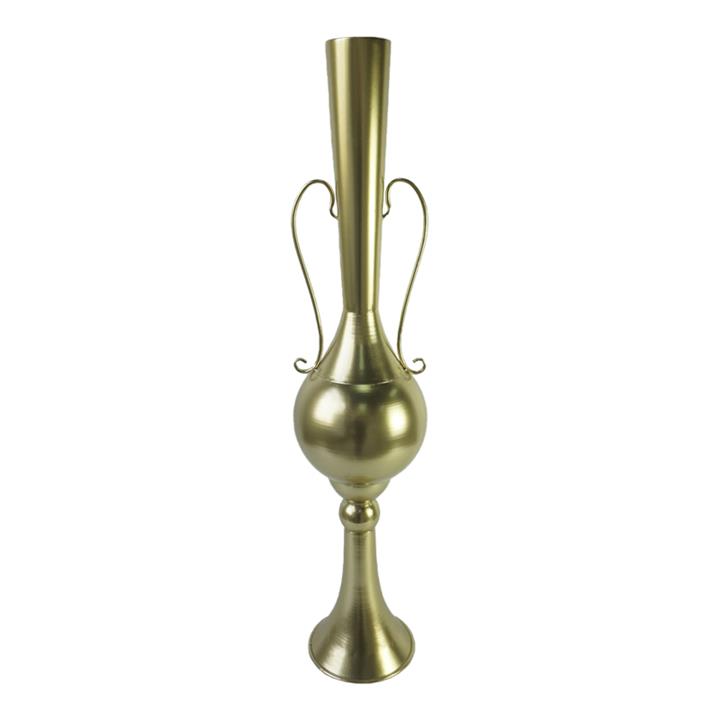 Decorative vase Hra Inart metal in gold shade D20.3x94cm