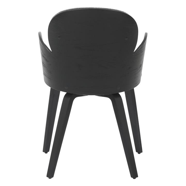 DINING ARMCHAIR DARNELL HM9974.02 PLYWOOD IN BLACK COLOR-GREY FABRIC 56x56x83Hcm.
