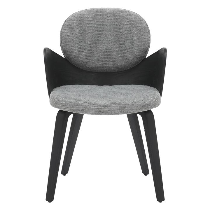 DINING ARMCHAIR DARNELL HM9974.02 PLYWOOD IN BLACK COLOR-GREY FABRIC 56x56x83Hcm.