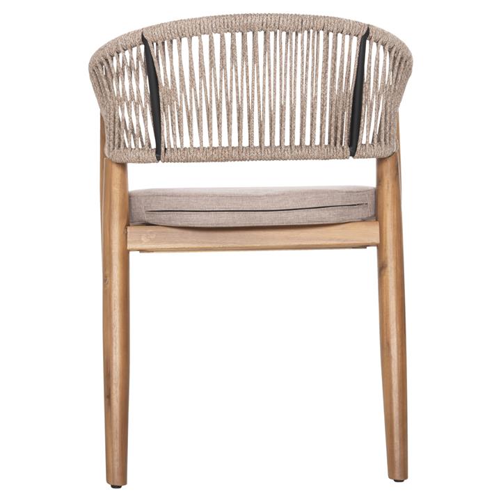 OUTDOOR DINING CHAIR NAVAN HM6135.02 ACACIA WOOD IN NATURAL-NYLON ROPE IN BEIGE 59x58x76Hcm.